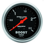 Autometer Sport-Comp 2-5/8 in. Boost Pressure Gauge 0-2.5 KG/CM2 - 3404-J