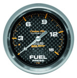 Autometer Carbon Fiber 2-5/8 in. Fuel Pressure Gauge 0-15 PSI - 4811
