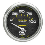 Autometer Air-Core Carbon Fiber 2-5/8 in. Oil Pressure Gauge 0-100 PSI - 4827