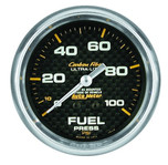 Autometer Mechanical Carbon Fiber 2-5/8 in. Fuel Pressure Gauge 0-100 PSI - 4812