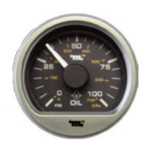 Murphy PowerView Analog 250F/120C Engine Coolant Temperature Gage 2 in. with A20 Brushed Silver Bezel - Flat Lens - PVA20-B-250-A