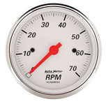 Autometer Air-Core Arctic White 3-1/8 in. In-Dash Tachometer Gauge 0-7000 RPM - 1398