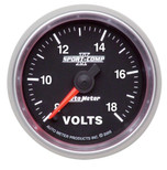 Autometer Digital Stepper Motor Sport-Comp II 2-1/16 in. Voltmeter Gauge 8-18V - 3691