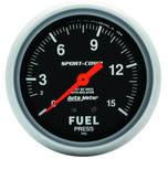 Autometer Mechanical Sport-Comp 2-5/8 in. Fuel Pressure Gauge 0-15 PSI with Isolator - 3413