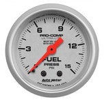 Autometer Mechanical Ultra-Lite 2-5/8 in. Fuel Pressure Gauge 0-15 PSI with Isolator - 4313