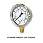 PIC 0-30 PSI Glycerine Filled Pressure Gauge 2 in. with Stainless Steel Case and Copper Alloy Internals - 201L-204C