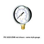 PIC 0-15 PSI Dry Utility Pressure Gauge 2.5 in. with Black Steel Case and Chrome Bezel - 101D-254B