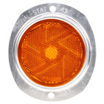 Signal-Stat Yellow Round Armored Reflector with 2 Screw Silver Aluminum Bracket Mount by Truck-Lite - 43A