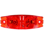 Signal-Stat 2 Bulb Red Rectangular Incandescent Marker Clearance Light 12V with Shock Mount by Truck-Lite - 1233