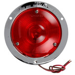 Signal-Stat Die Cast 1 Bulb Red Round Incandescent Stop/Turn/Tail Light 12V with Chrome Flange Mount - 3616 by Truck-Lite