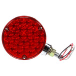 Signal-Stat 24 Diode Single Face 3 Wire Red Round LED Pedestal Light 12V with 1 Stud Mount and Stripped End/Ring Terminal - 2751 by Truck-Lite