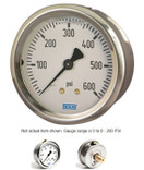 WIKA 0-200 PSI Pressure Gauge Type 213.53 with SS Case - Center Back Mount - 9767231