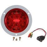 Truck-Lite Super 44 42 Diode Red Round LED Stop/Turn/Tail Light Kit 12V with Gray Flange Mount - 44022R