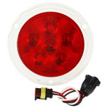 Truck-Lite Super 44 6 Diode Red Round LED Stop/Turn/Tail Light Kit 12V with White Flange Mount - 44038R