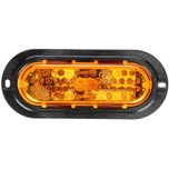 Truck-Lite 60 Series 44 Diode Yellow Oval LED Front/Park/Turn Light 12V with Black ABS Flange Mount - 60292Y