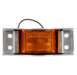 Signal-Stat 1 Bulb The Guardian Yellow Rectangular Incandescent Marker Clearance Light 12V with 4 Screw Silver Steel Mount by Truck-Lite - 1101A