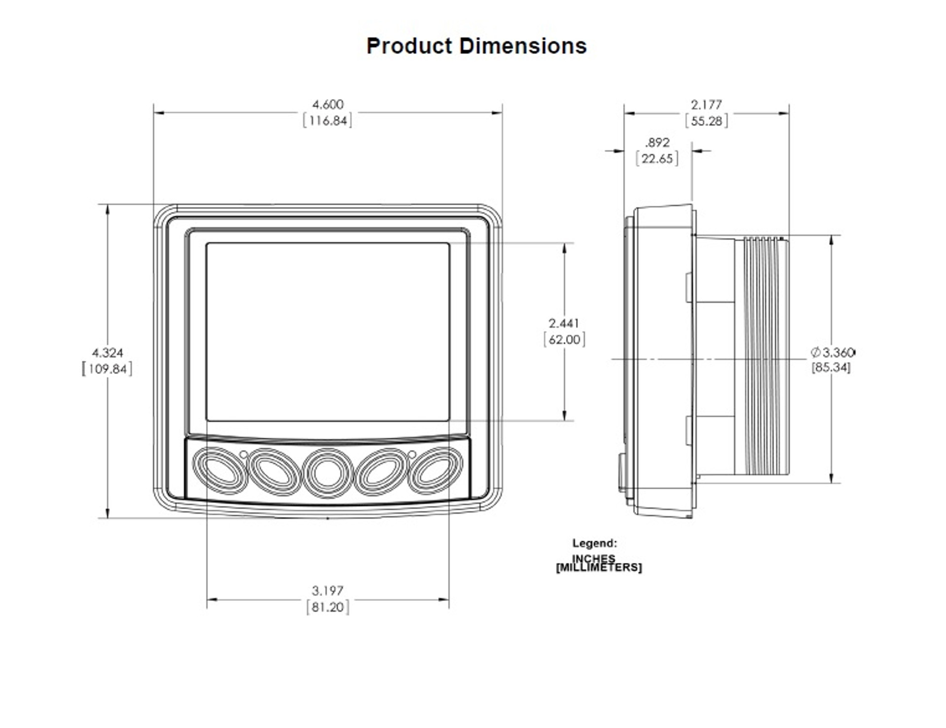 Murphy PowerView Engine and Diagnostic Display PV350