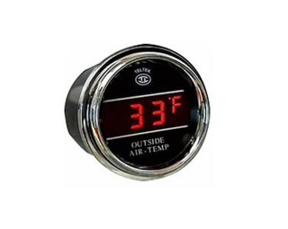 VDO Vision Black 120F Outside Temperature Gauge Kit 12V with Sender and  Harness - 397 154