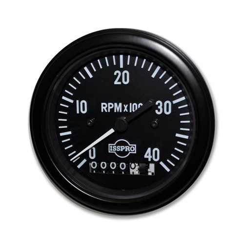 ISSPRO - Ignition Tachometer Gauge w/ Hourmeter, 4000rpm, 3-3/8in - R85085