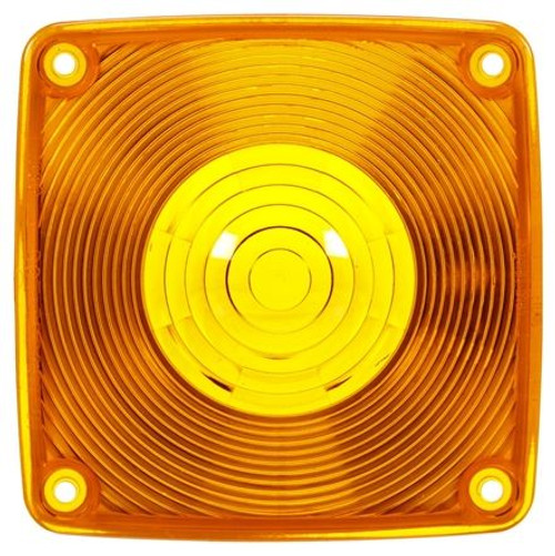 Signal-Stat Yellow Square Acrylic Replacement Lens for Pedestal Lights 4874AY101, 4810, 4800, 4801 with 4 Screw Mount - 9063A by Truck-Lite