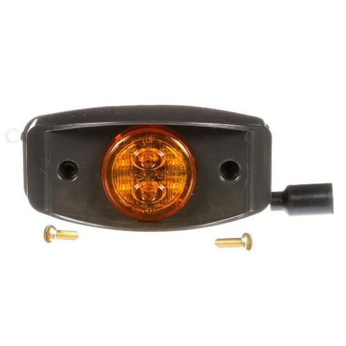 Truck-Lite 30 Series 1 Diode Yellow Round LED Marker Clearance Light Kit 12-24V with Black Bracket Mount - 07396