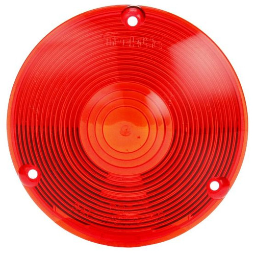 Signal-Stat Red Round Acrylic Replacement Lens for Front, Rear Lighting 3612, 3616, Pedestal Lights 3802, 3806, 3812, 2801, 2803, 3801, 3810, 3805Y115, 2701, 3701, 2702 with 3 Screw Mount - 9016 by Truck-Lite