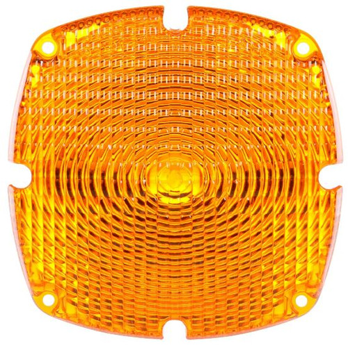 Signal-Stat Yellow Square Acrylic Replacement Lens for Bus Light 6500A with 4 Screw Mount - 9382A by Truck-Lite  