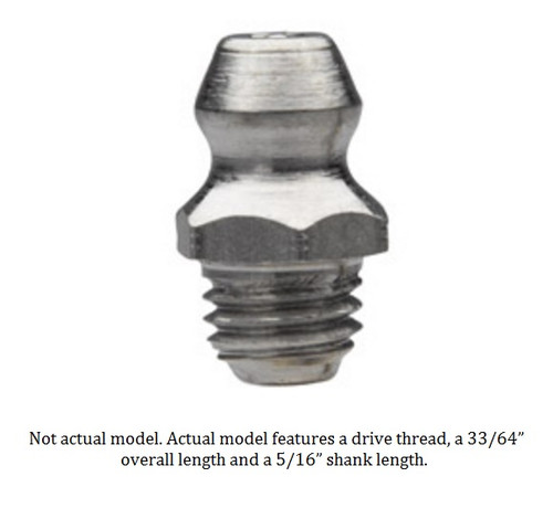 Alemite Straight Stainless Steel Fitting with Drive Thread - 1728-S