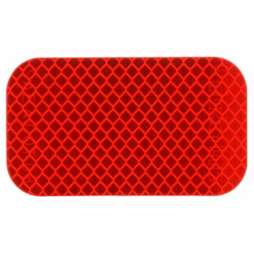 Truck-Lite 2 in. x 3-1/2 in. Red Rectangular Retro-Reflective Tape Reflector with Adhesive Mount - Bulk Pkg - 98176R3