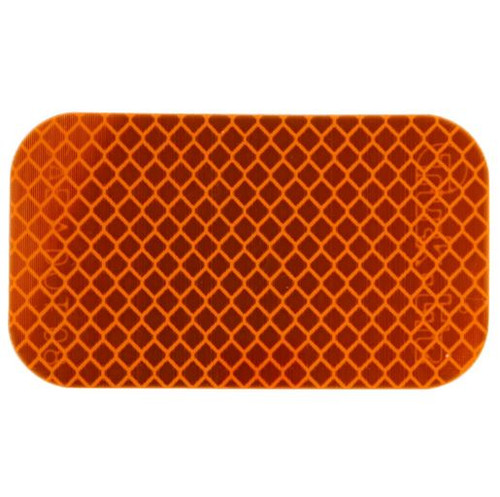 Truck-Lite 2 in. x 3-1/2 in. Yellow Rectangle Retro-Reflective Tape Reflector - Basket of 500 - 98176YB