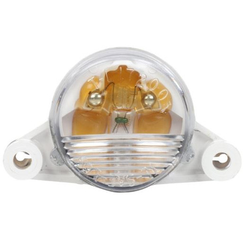 Truck-Lite 17 Series 1 Bulb Clear Round Incandescent License Light 12V with Gray 2 Screw Mount - 17200