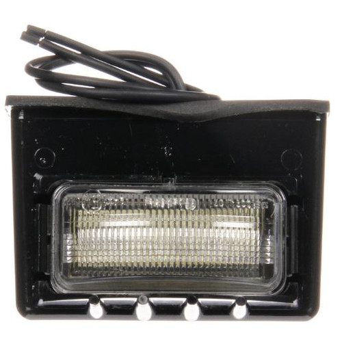 Truck-Lite 15 Series 3 Diode Clear Rectangular LED License Light Kit 24V with Black Bracket Mount - 15043