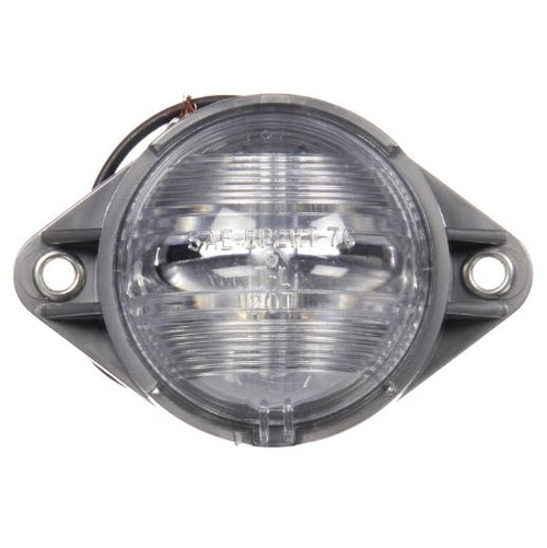 Truck-Lite 20 Series 1 Bulb Clear Round Incandescent Dome Light 12V with Silver Bracket Mount - 20302