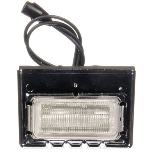 Truck-Lite 15 Series 3 Diode Clear Rectangular Diamond Shell LED License Light Kit 12V with Chrome Bracket Mount - 15059