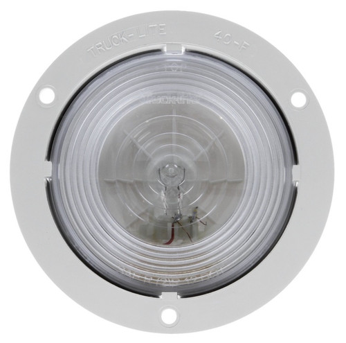 Truck-Lite 40 Series 1 Bulb Clear Round Incandescent Back-Up Light 12V with Gray Flange - 40224