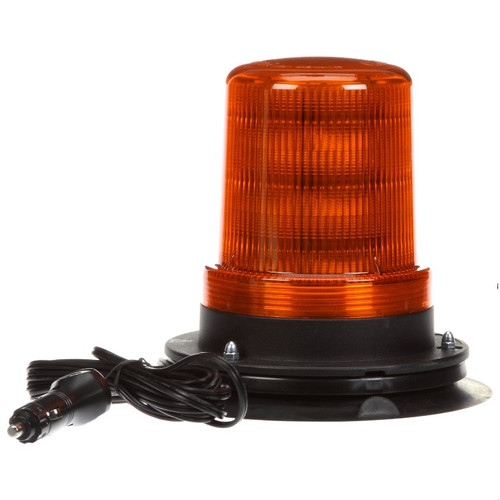 Truck-Lite Class I Yellow LED Medium Profile Beacon 12V with Magnetic Mount and Cigarette Adapter - 92569Y