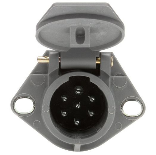 Truck-Lite 50 Series Push-On 7 Split Pin Gray Plastic Flush Mount Receptacle - 50872