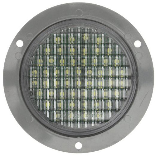 Truck-Lite Super 44 54 Diode Clear Round LED Back-Up Light Kit 12V with Gray Flange Mount - 44044C