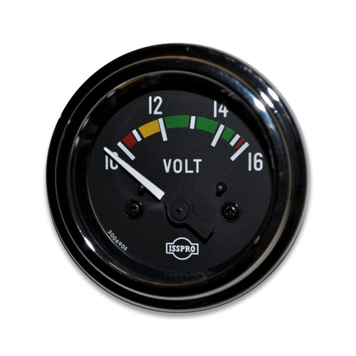 ISSPRO Color-Coded Voltmeter Gauge 12VDC 2-1/16 in. - R8760