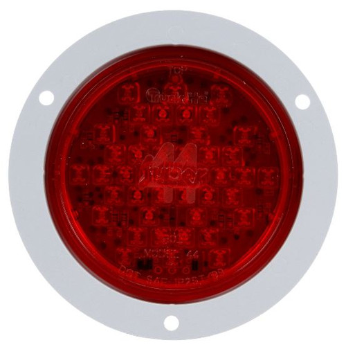Truck-Lite Super 44 Diamond Shell 42 Diode Red Round LED Stop/Turn/Tail Light Kit 12V with Gray Flange Mount - 44083R