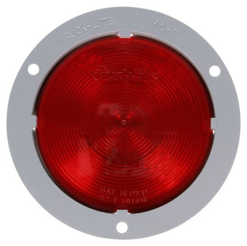 Truck-Lite 40 Series 1 Bulb Red Round Incandescent Stop/Turn/Tail Light 12V with Flange Mount - Pallet of 600 - 40222RP