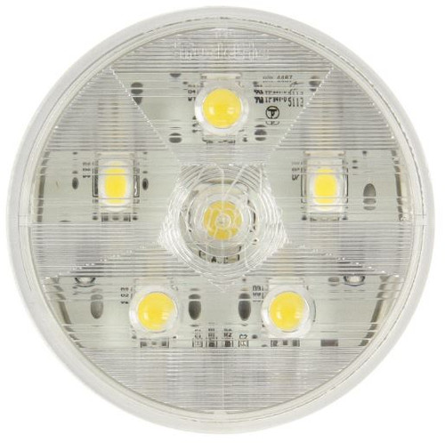 Truck-Lite 44 Series 6 Diode 4 in. 250 Lumen Clear Round LED Multipurpose Flood Light 12V - Bulk Pkg - 44304C3