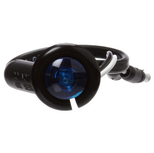 Truck-Lite Super 33 1 Diode Blue Round LED Auxiliary Light Kit 12V with Black Flange Mount - 33061B