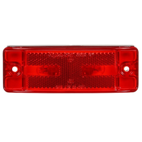 Truck-Lite 21 Series Red Rectangular Reflectorized 2 Bulb Incandescent Marker Clearance Light 12V - Bulk Pkg - 29203R3