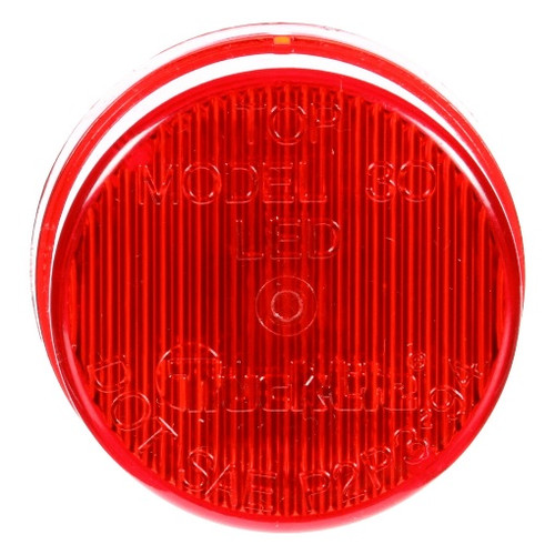 Truck-Lite 30 Series 2 Diode Red Round LED Marker Clearance Light Kit 12V with Black PVC Grommet Mount - Bulk Pkg - 30050R3