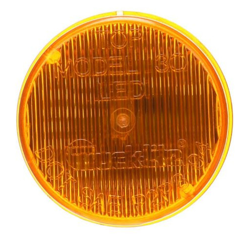 Truck-Lite 30 Series 3 Diode LED Yellow Round Marker Clearance Light Kit 12-24V with Black PVC Grommet Mount - 30055Y