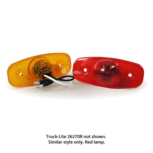 Truck-Lite 26 Series Dome Lens And Surface Mount M/C LED Lamp, Red w/ .180 Molded Bullet - 26270R