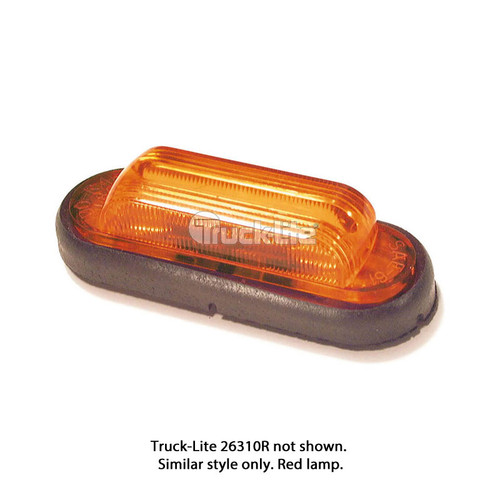 Truck-Lite Model 26 Series Marker/Clearance Lamp w/ Rubber Housing, Red - 26310R