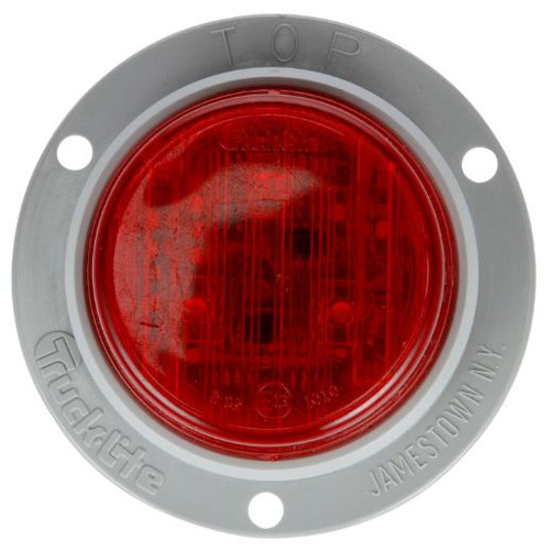Truck-Lite 30 Series 1 Diode LED Red Round Marker Clearance Light Kit 12-24V ECE European Approved with Flange Mount - 30062R
