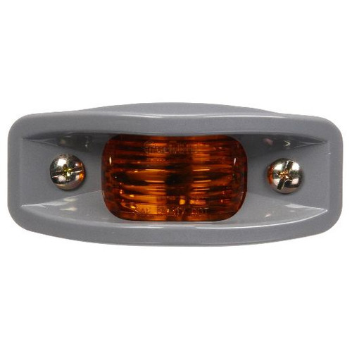 Truck-Lite 26 Series 2 Bulb Yellow Rectangular Incandescent Marker Clearance Light 12V with Silver ABS Bracket - 26313Y